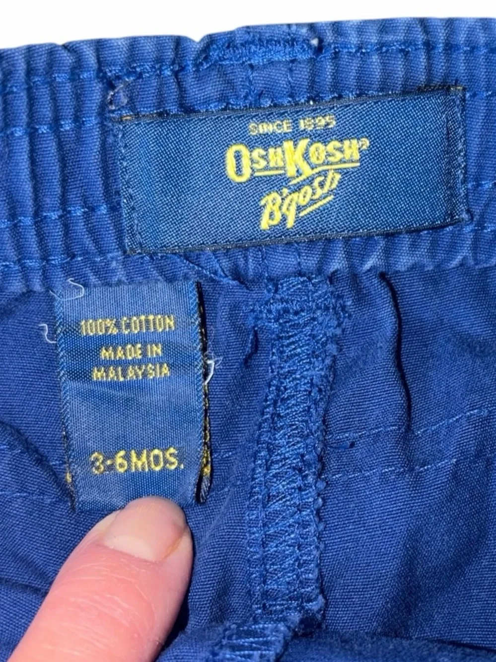 Vintage 90s OshKosh B'gosh Royal Blue Pull-On Pant Baby 3-6m Utility Durable